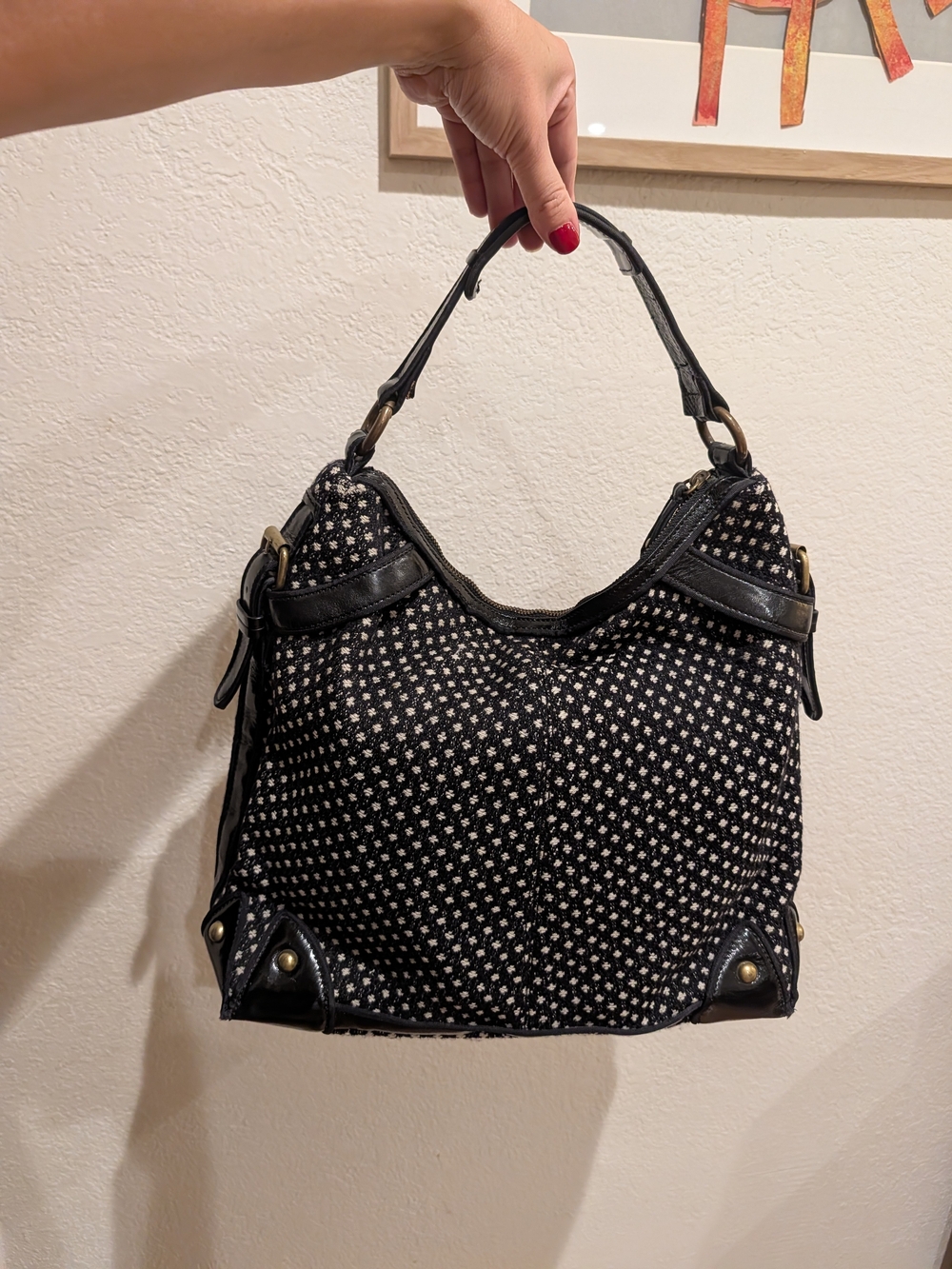Vintage J Crew Patterned Hobo Bag - Classic Everyday Tote